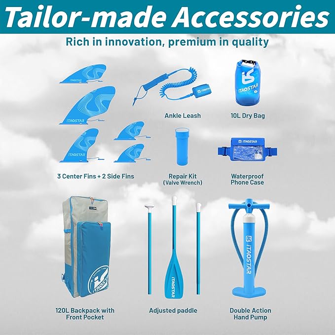 Joy 8'×29"/11'×35" Inflatable Paddle Board for Kids, One-Stop Premium SUP Accessories, Stand Up Paddle Board for More Balance, Tailored Fins for More Fun - The Vitality Estate