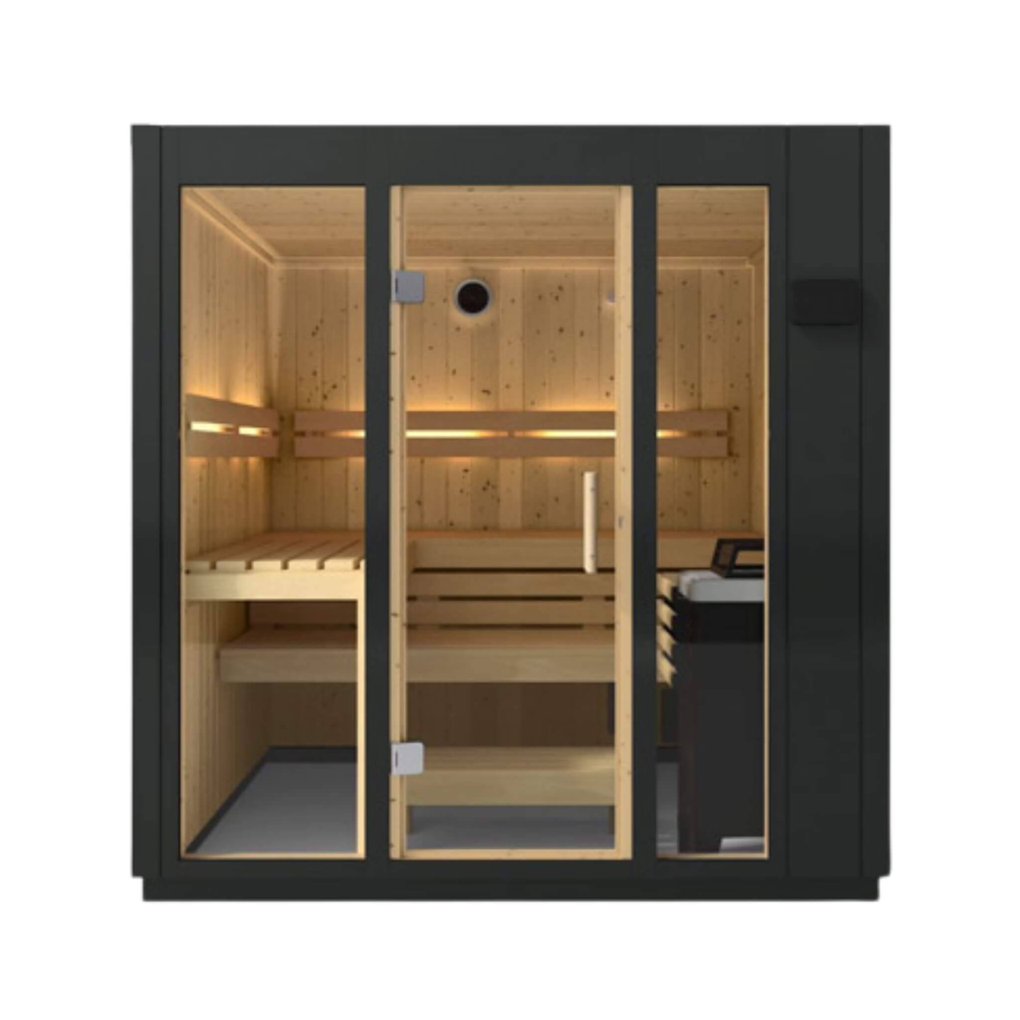 Kohler C1 Indoor Graphite Gray Freestanding Alcove Design Sauna Kit (SAK93182) - The Vitality Estate