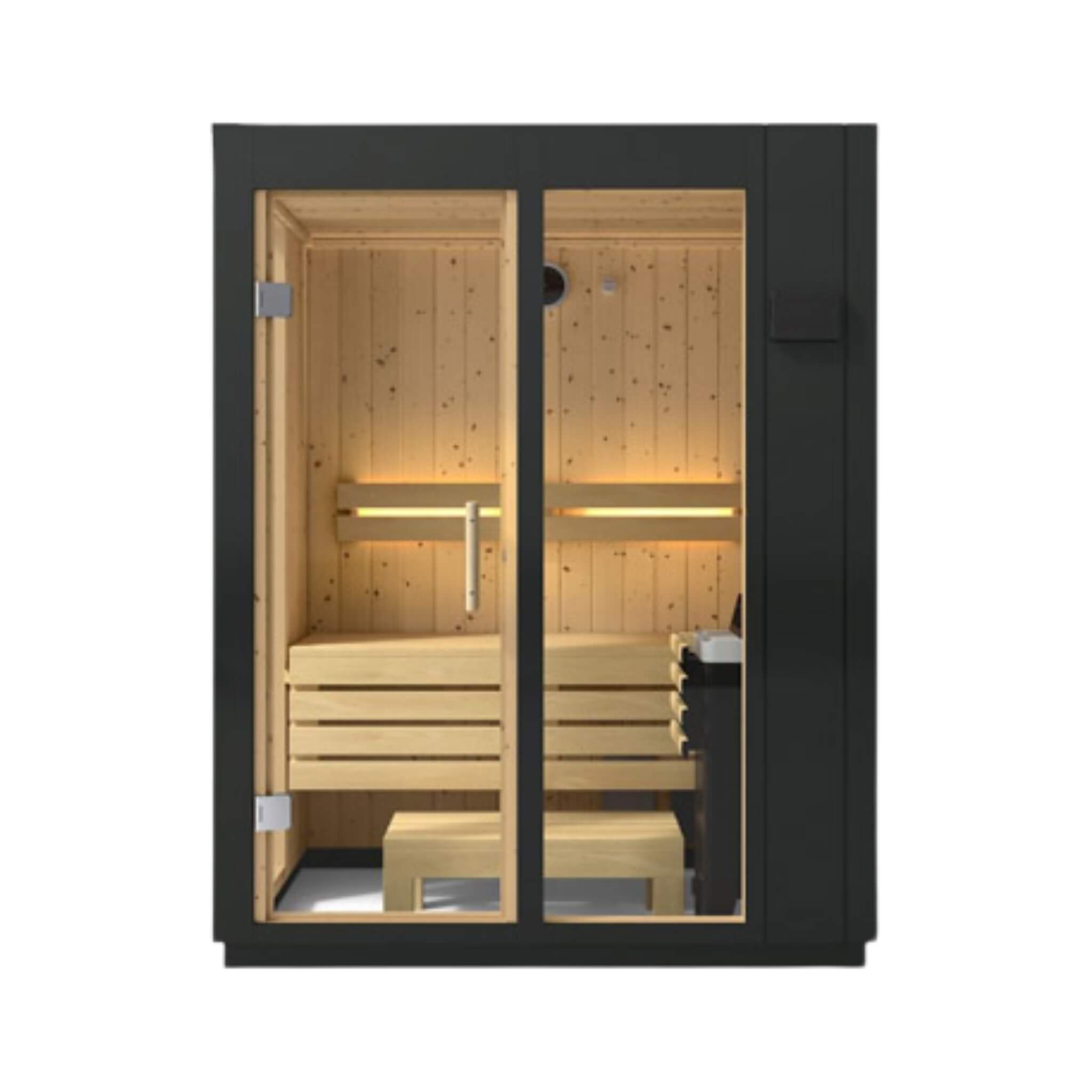 Kohler C1 Indoor Graphite Gray Freestanding Alcove Design Sauna Kit (SAK93182) - The Vitality Estate