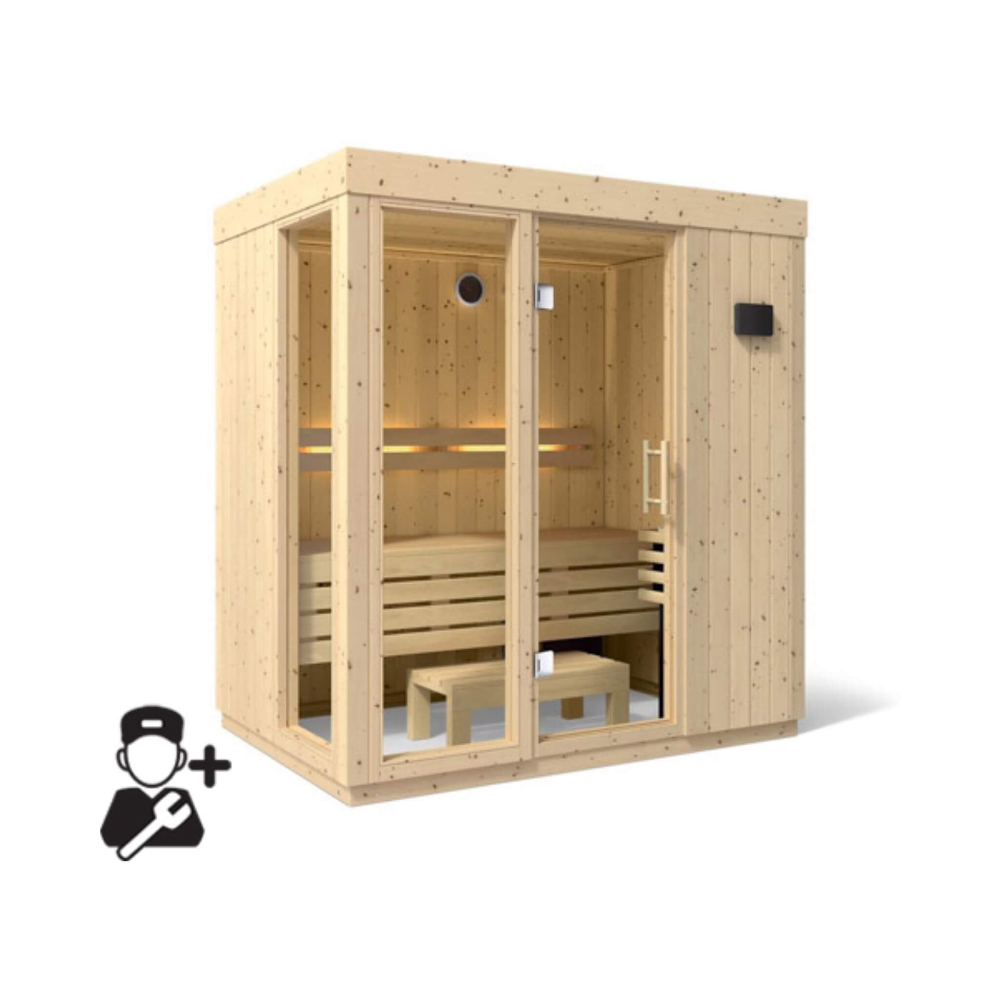 Kohler C1 Luxury Indoor Scandinavian Spruce Home Sauna Kit (SAK60418) - The Vitality Estate