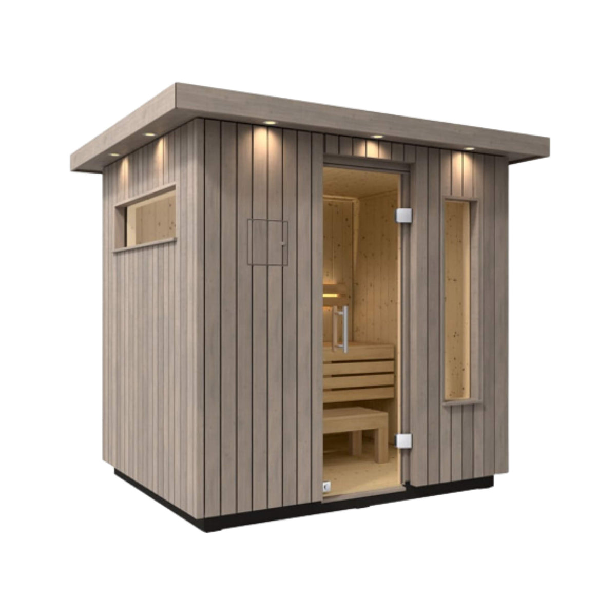Kohler C2 Outdoor Weathered Gray Spruce Sauna Kit (SAK39184) - The Vitality Estate