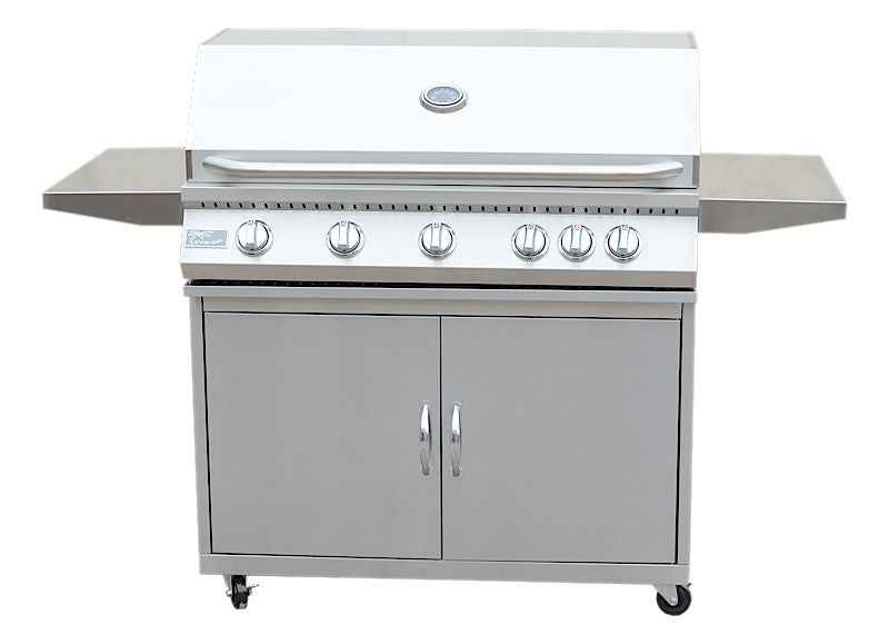 KoKoMo BBQ Grill Classic 40” 5-Burner Freestanding with Cart - 304 Stainless Steel - The Vitality Estate