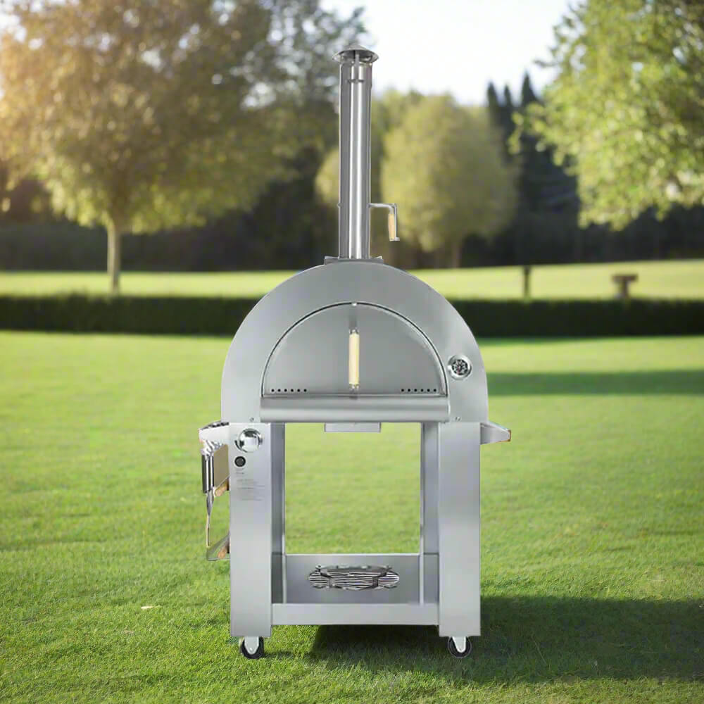 KoKoMo Grills Premium 32-Inch Stainless Steel Dual Fuel Gas Or Wood Fired Pizza Oven [KO-PIZZAOVEN] (SAK14753) - The Vitality Estate