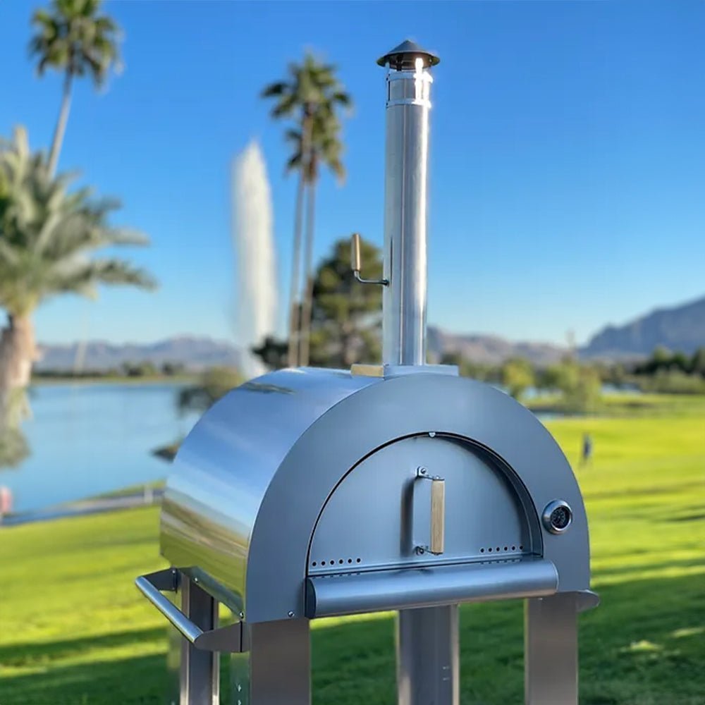 KoKoMo Grills Premium 32-Inch Stainless Steel Wood Fired Pizza Oven [KO-PIZZAOVEN] (SAK92618) - The Vitality Estate
