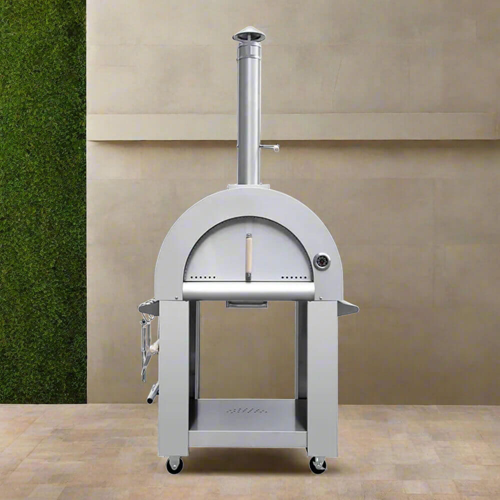 KoKoMo Grills Premium 32-Inch Stainless Steel Wood Fired Pizza Oven [KO-PIZZAOVEN] (SAK92618) - The Vitality Estate