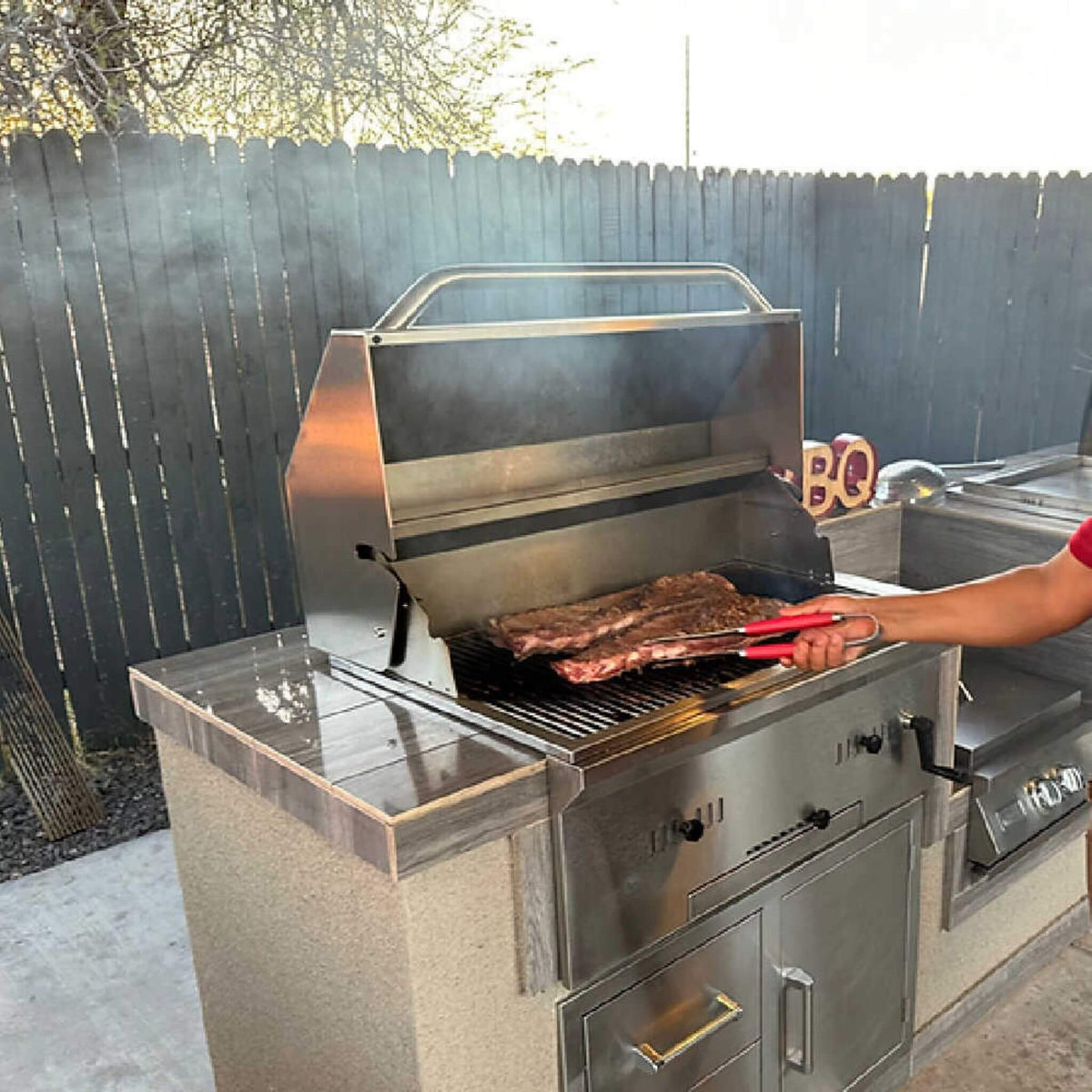 KoKoMo Grills Premium Built-In Charcoal Grill With 304 Stainless Steel And Adjustable Heat Tray, 32" (SAK32504) - The Vitality Estate