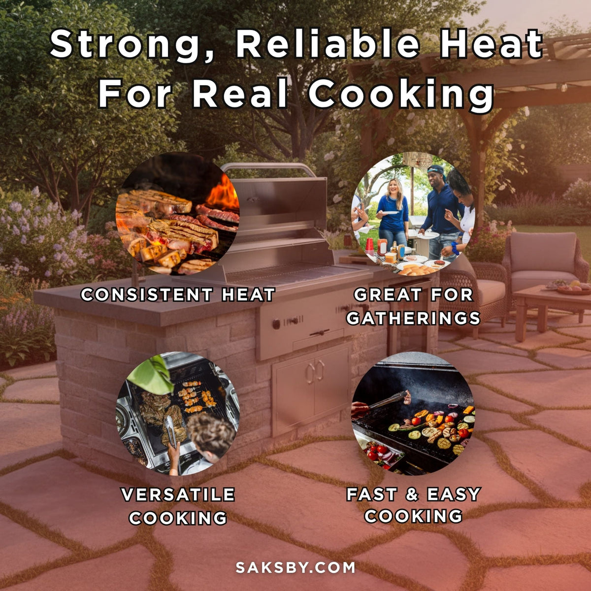KoKoMo Grills Premium Built-In Charcoal Grill With 304 Stainless Steel And Adjustable Heat Tray, 32" (SAK32504) - The Vitality Estate