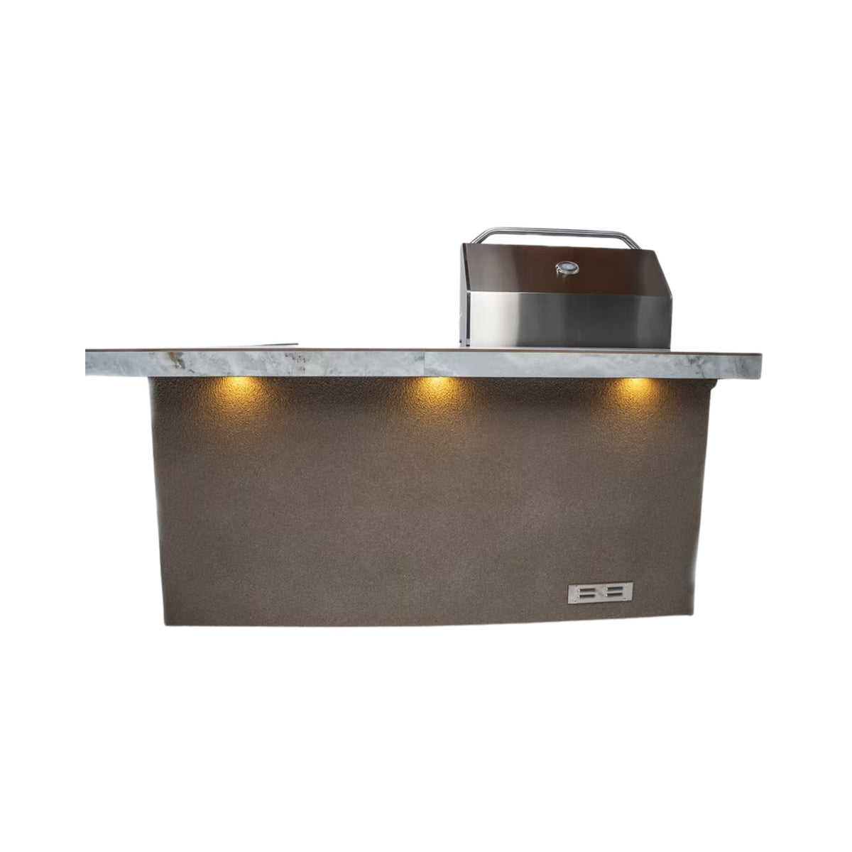 KoKoMo Grills St.John 7FT BBQ Island With LEDs, Built-In BBQ And Refrigerator [Made-To-Order] (SAK91568) - The Vitality Estate