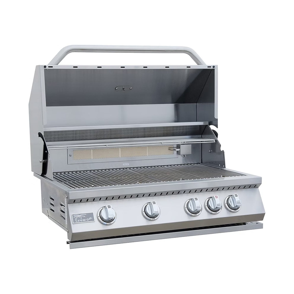 KoKoMo Grills St.John 7FT BBQ Island With LEDs, Built-In BBQ And Refrigerator [Made-To-Order] (SAK91568) - The Vitality Estate