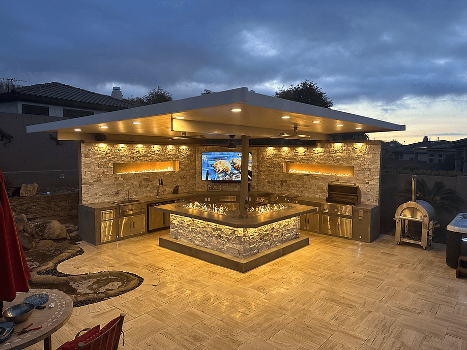 KoKoMo Luxury Outdoor Kitchen BBQ Island - Custom Built Premium Cooking Station for Your Backyard - The Vitality Estate
