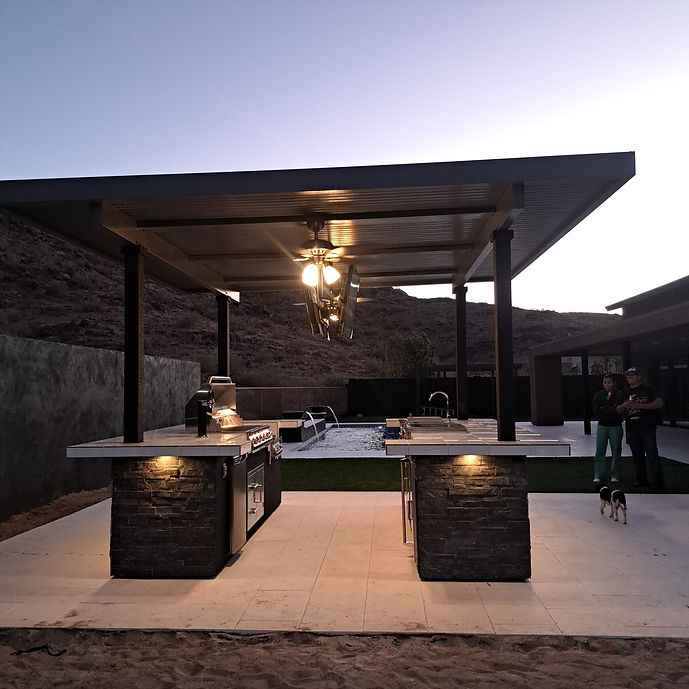 KoKoMo Outdoor Kitchen BBQ Island with Dual TVs - Big Island Sports Bar Experience - The Vitality Estate