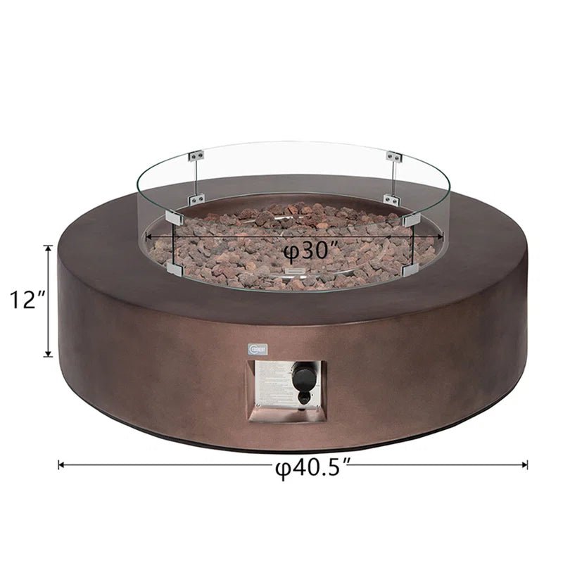 Langport Concrete Propane Fire Pit Table - The Vitality Estate