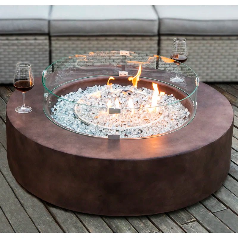 Langport Concrete Propane Fire Pit Table - The Vitality Estate