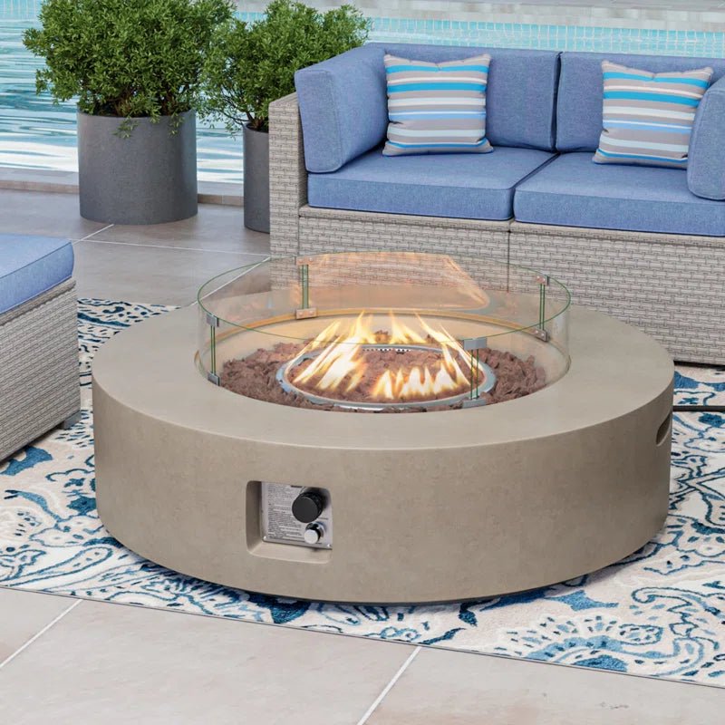 Langport Concrete Propane Fire Pit Table - The Vitality Estate