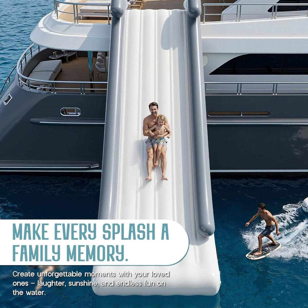 Large 16FT Commercial Inflatable Yacht Water Slide With Pump (SAK48172) - The Vitality Estate