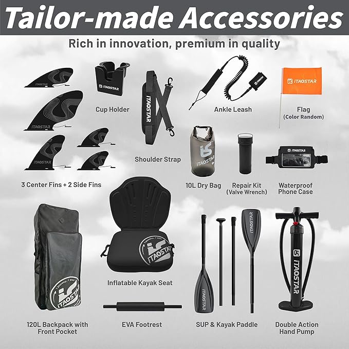 Lead 11‘ x 33" / 12’×35" Inflatable Stand Up Paddle Board - Premium SUP Board Kit - Ultra Stable Paddleboard for Adults & Youth - All Skill Levels - for Lakes, Oceans - The Vitality Estate
