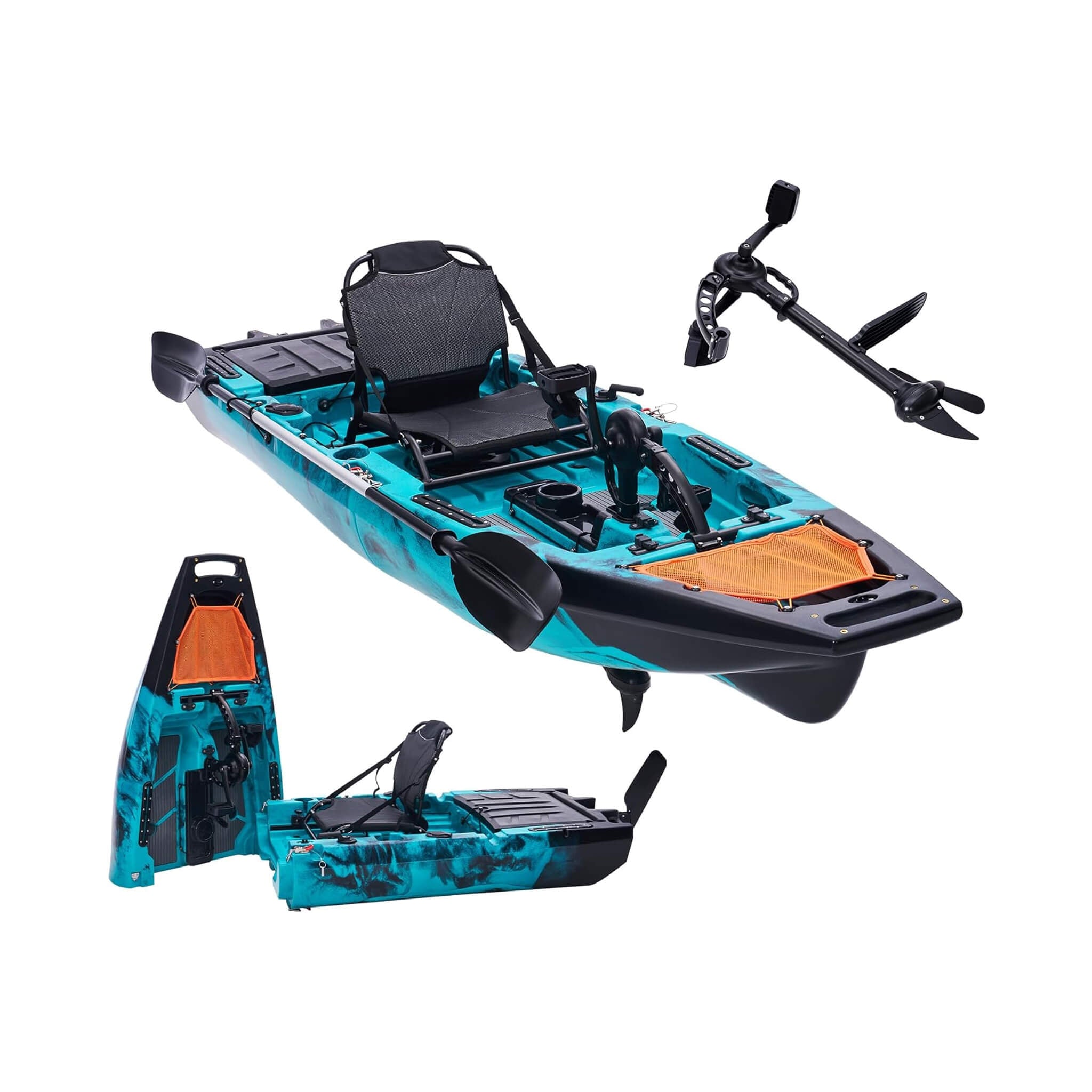 Lightweight 10FT 1-Person Modular Fishing Kayak With Propeller Drive System (SAK67032) - The Vitality Estate