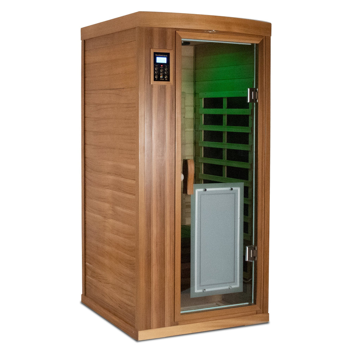 Low EMF One person Far infrared red cedar Deluxe indoor sauna room - The Vitality Estate