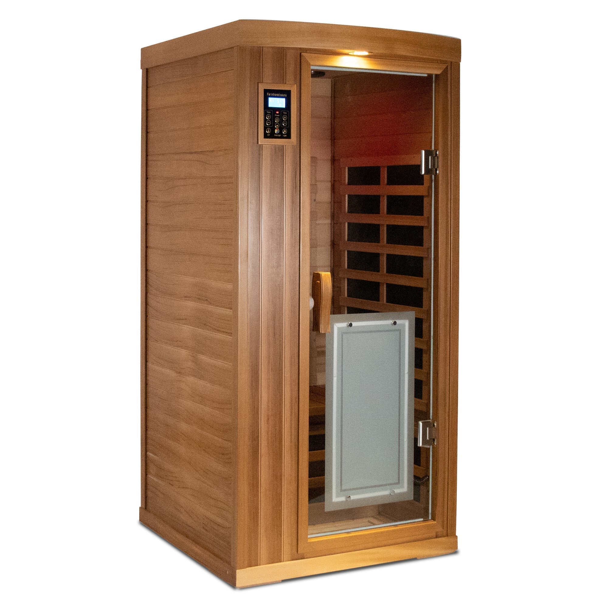 Low EMF One person Far infrared red cedar Deluxe indoor sauna room - The Vitality Estate
