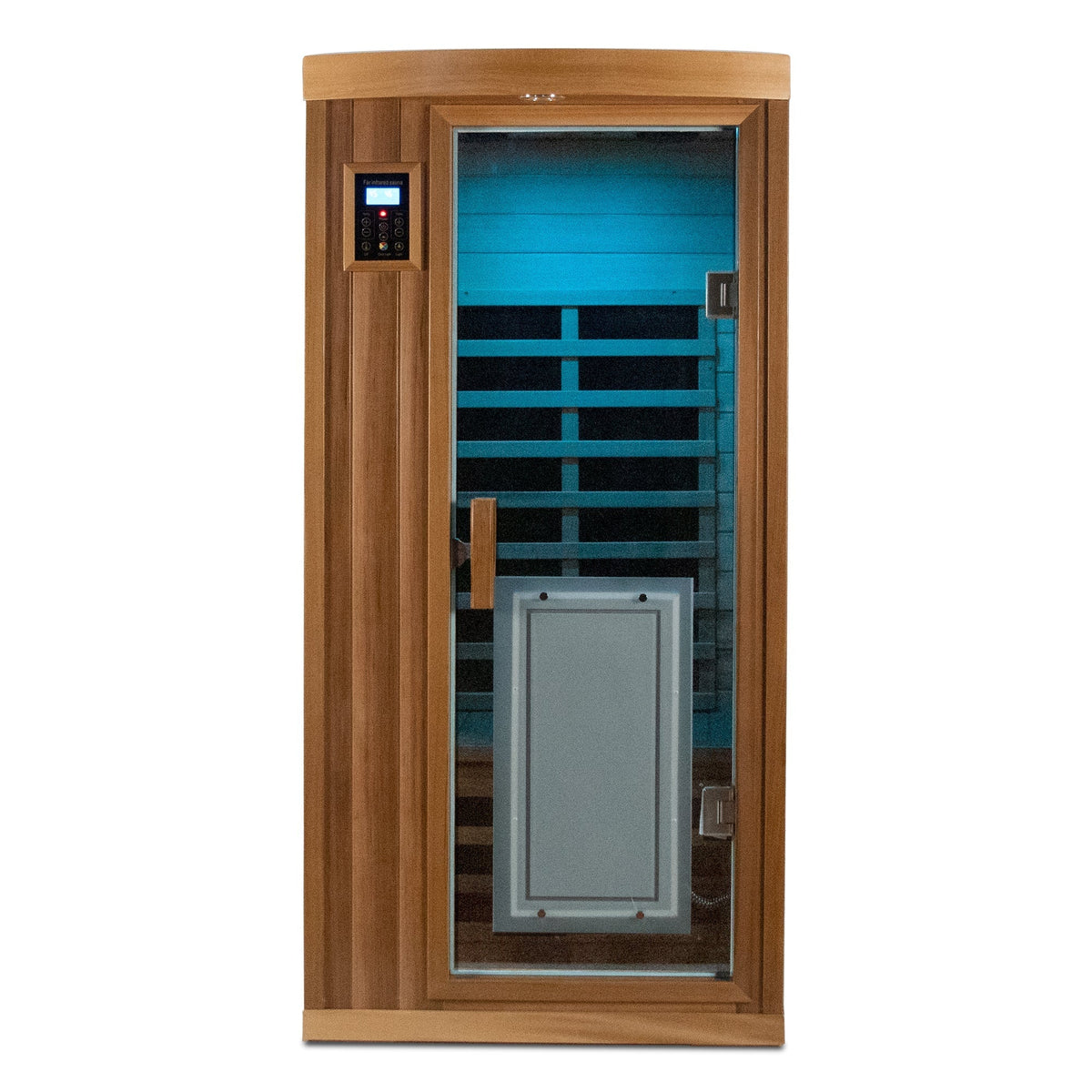 Low EMF One person Far infrared red cedar Deluxe indoor sauna room - The Vitality Estate