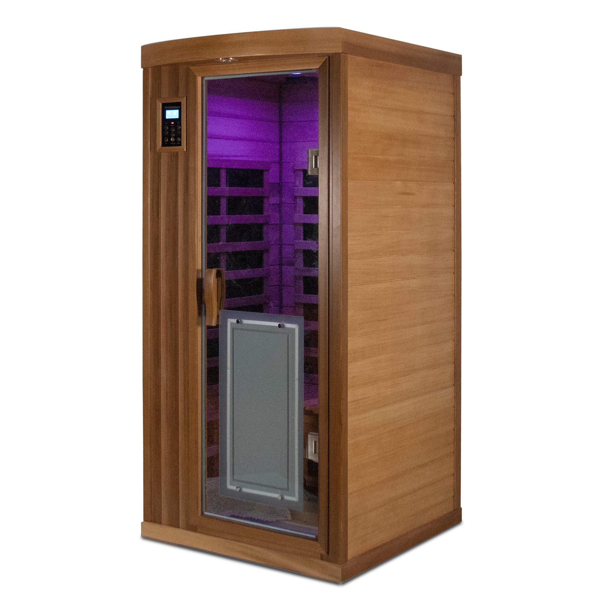 Low EMF One person Far infrared red cedar Deluxe indoor sauna room - The Vitality Estate