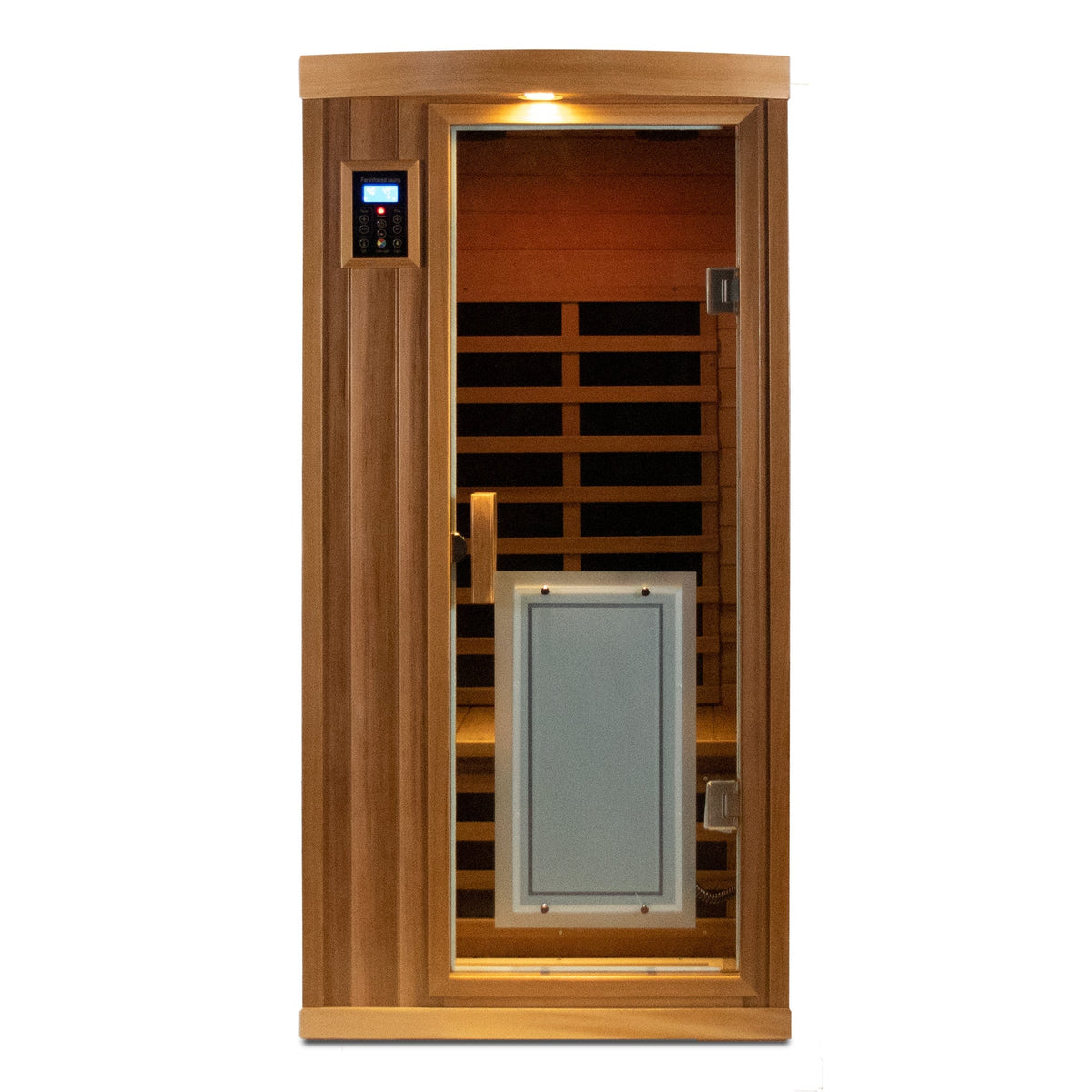 Low EMF One person Far infrared red cedar Deluxe indoor sauna room - The Vitality Estate