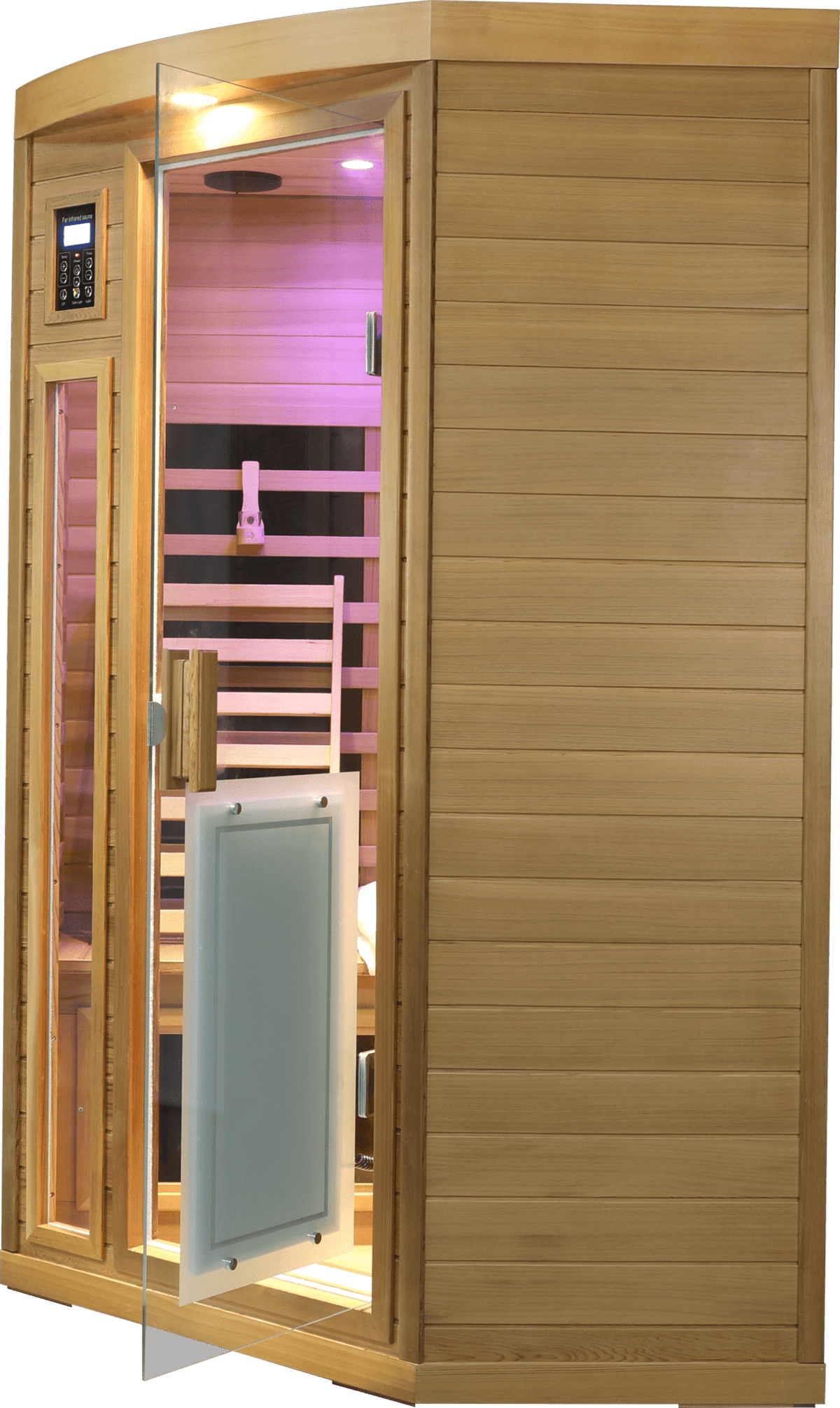 Low EMF Two person Far-infrared Red cedar Deluxe indoor pentagonal sauna room - The Vitality Estate