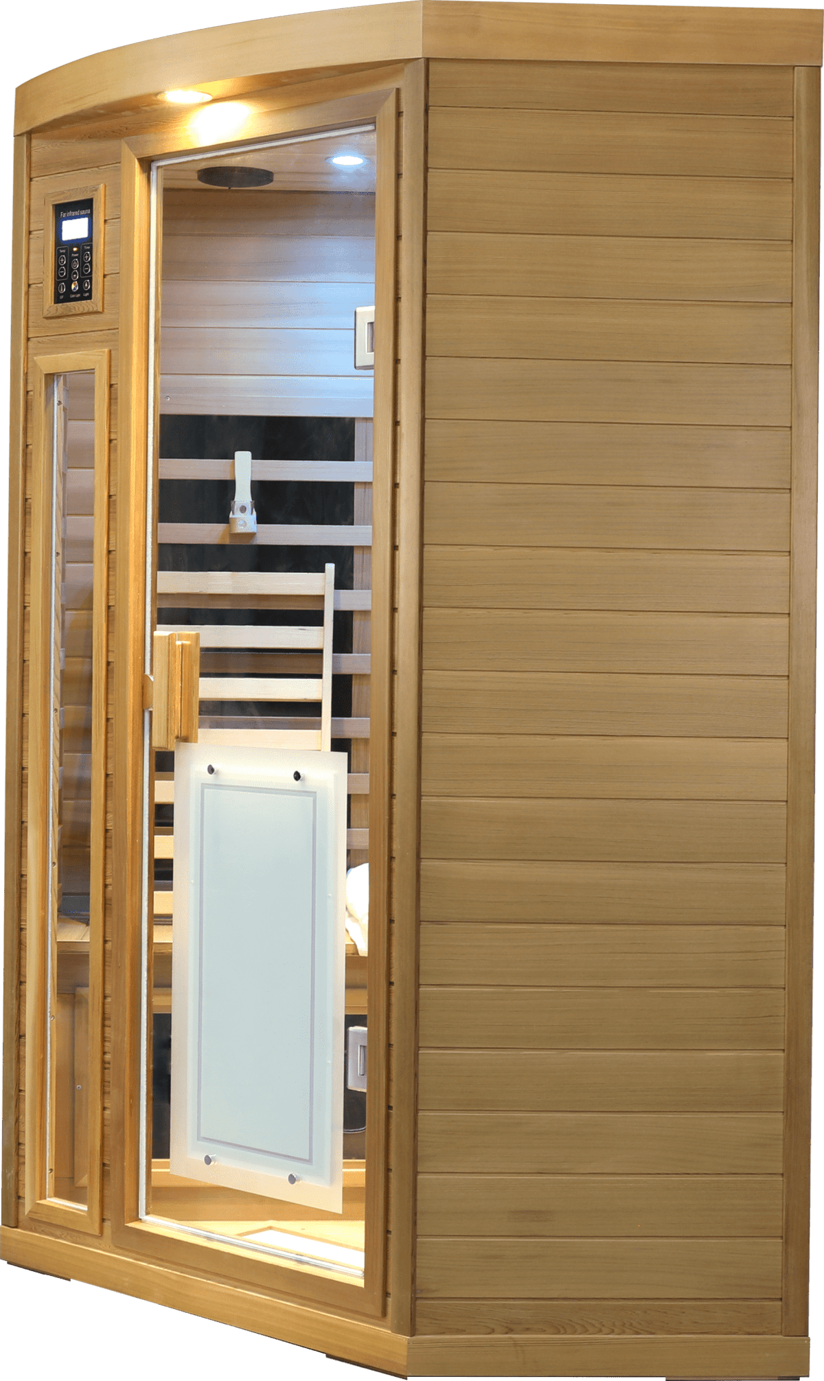 Low EMF Two person Far-infrared Red cedar Deluxe indoor pentagonal sauna room - The Vitality Estate