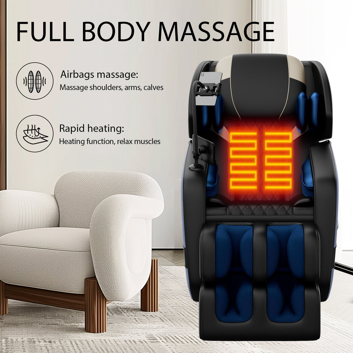 Massage Chair Recliner with Zero Gravity and Full Body Air Pressure - The Vitality Estate