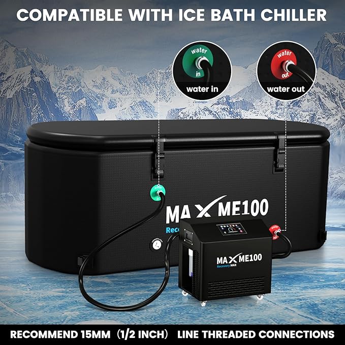 MAXME100® Cold Plunge Tub, Ice Bath Tub, XXXL Cold Plunge With Non-Slip Step, Upgraded HSBMF Material, Dual- Action Pump, Water Chiller Compatible, Portable, Inflatable, Outdoor, Indoor, Athletes - The Vitality Estate