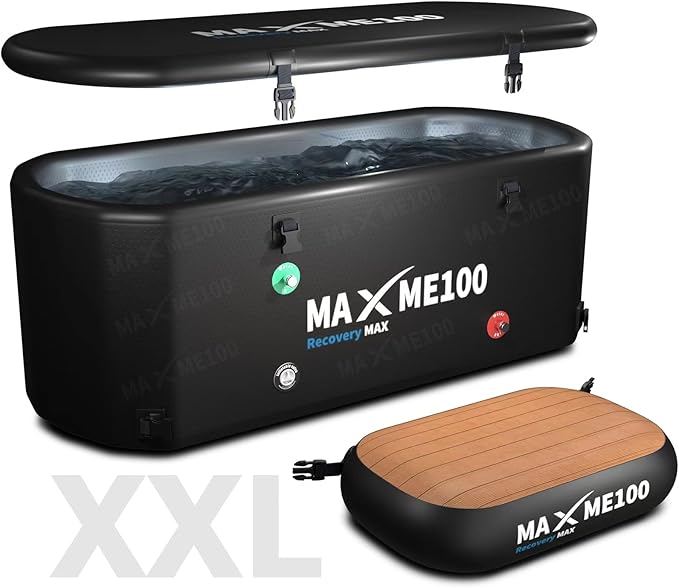 MAXME100® Cold Plunge Tub, Ice Bath Tub, XXXL Cold Plunge With Non-Slip Step, Upgraded HSBMF Material, Dual- Action Pump, Water Chiller Compatible, Portable, Inflatable, Outdoor, Indoor, Athletes - The Vitality Estate