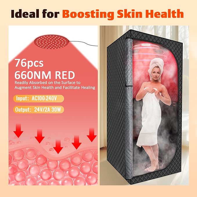 MIXC Upgraded Infrared Sauna Box for Relaxation,Detoxification,Dry steam Sauna Box for Home,Folding Chair,Multiple Layered Full Body Sauna Tent for Spa,Indoor,Outdoor,Gym - The Vitality Estate