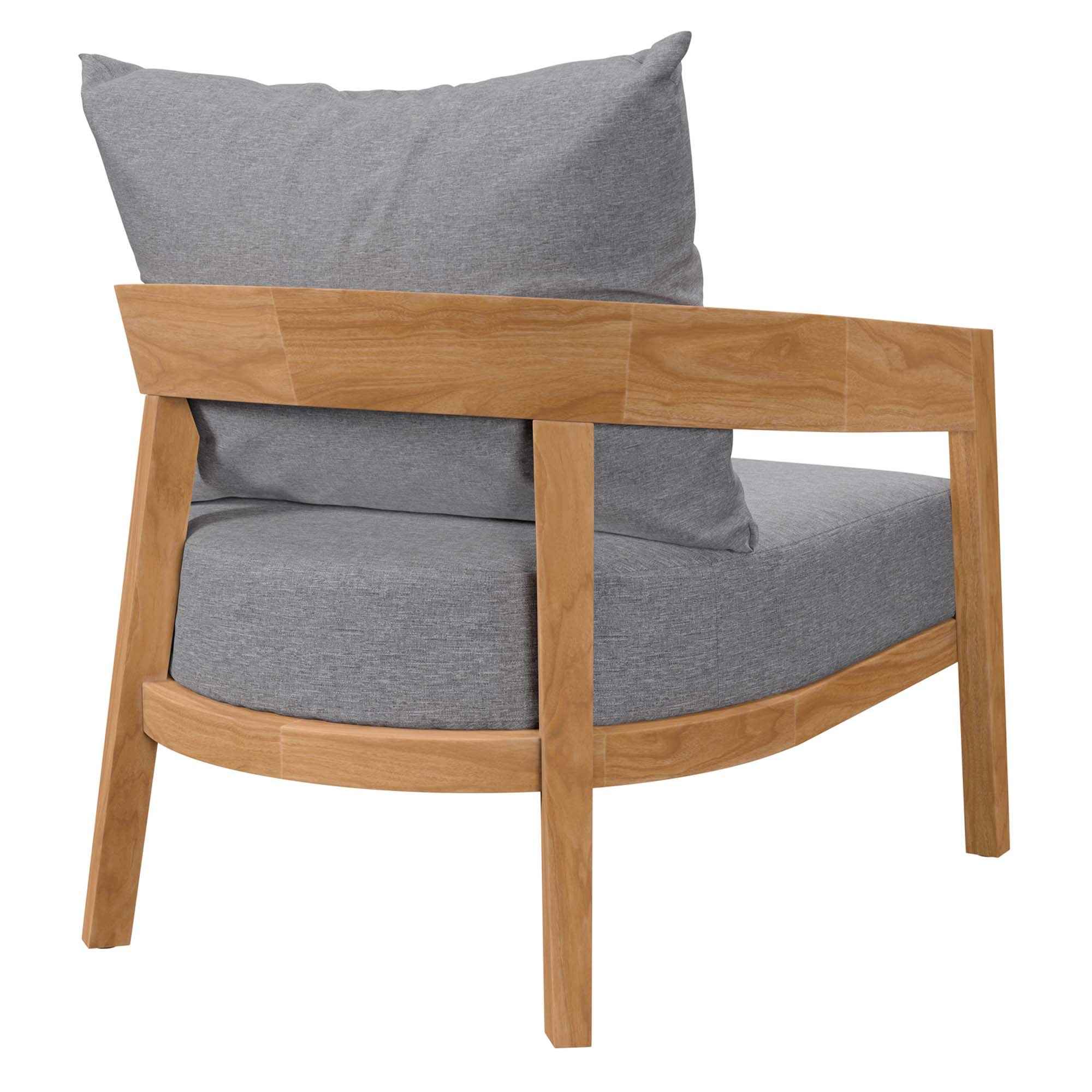 Modway Brisbane Outdoor Patio Set - 3-Piece Grey Teak Furniture for Stylish Patios - The Vitality Estate