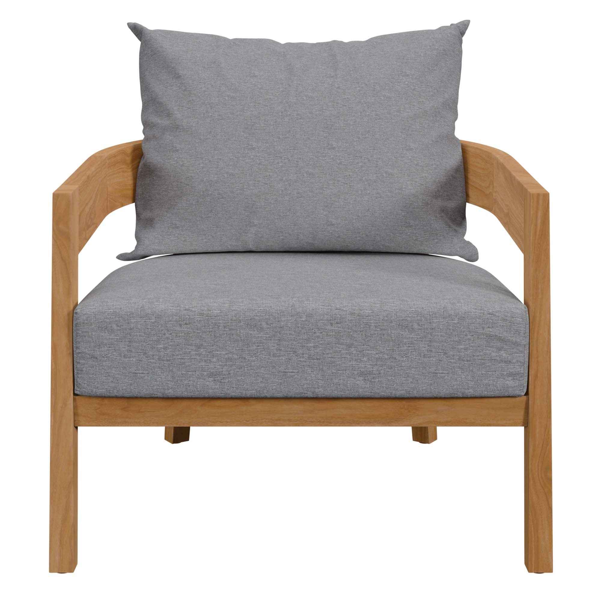 Modway Brisbane Outdoor Patio Set - 3-Piece Grey Teak Furniture for Stylish Patios - The Vitality Estate