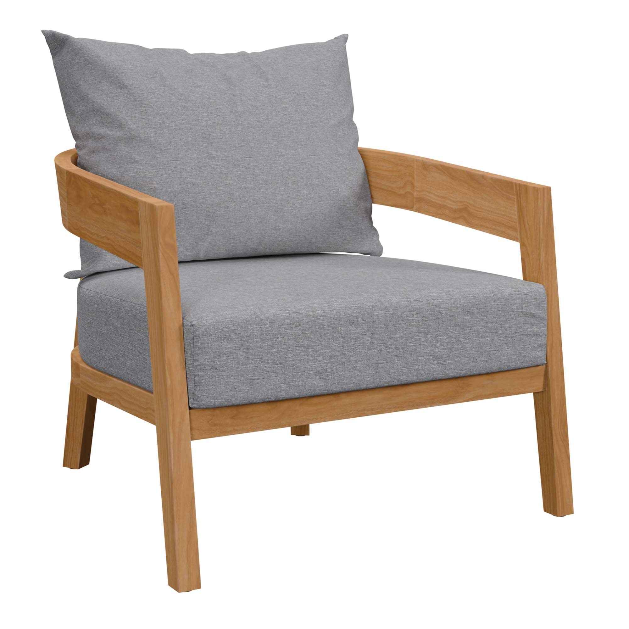 Modway Brisbane Outdoor Patio Set - 3-Piece Grey Teak Furniture for Stylish Patios - The Vitality Estate