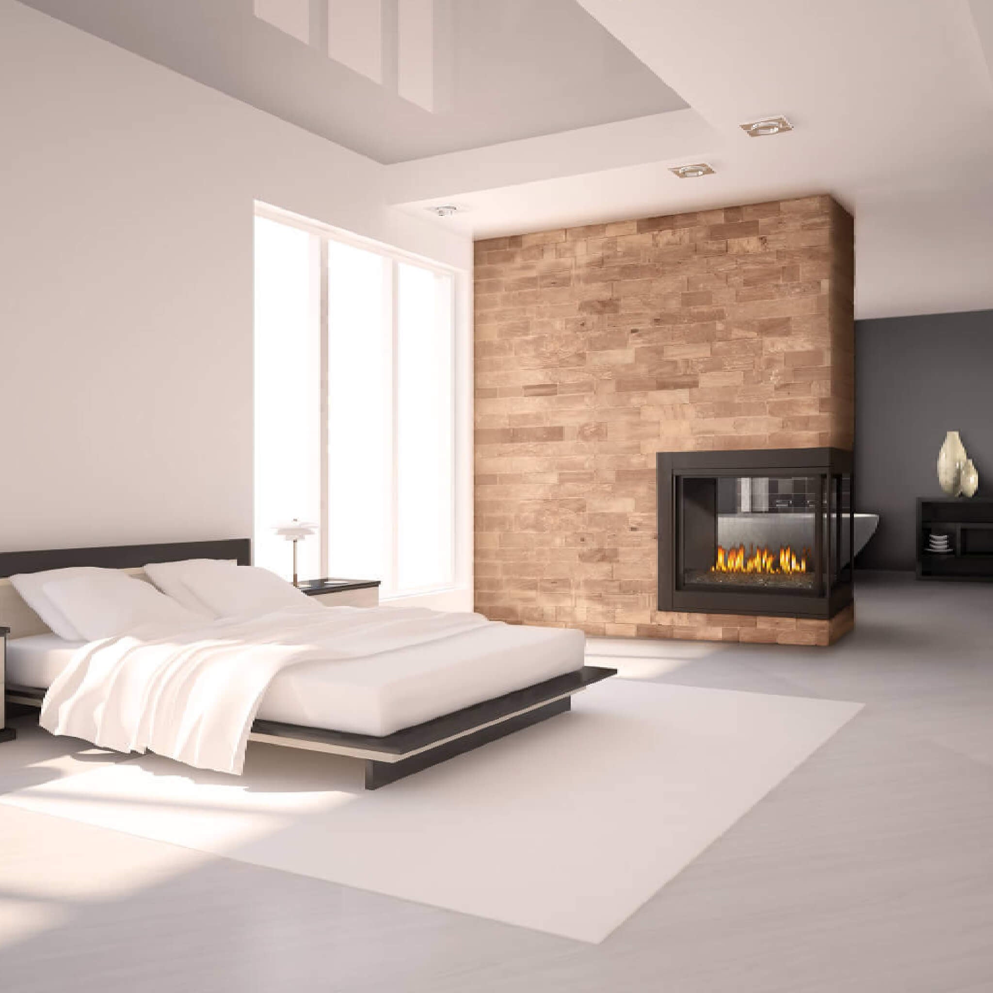 Napoleon Ascent Multi-View 3-Sided Log Set Direct Vent Natural Gas Fireplace [BHD4PNA] (SAK75492) - The Vitality Estate