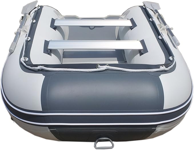 Newport 8ft 10in Dana Inflatable Sport Tender Dinghy Boat - 3 Person - 10 Horsepower - USCG Rated, White/Gray - The Vitality Estate