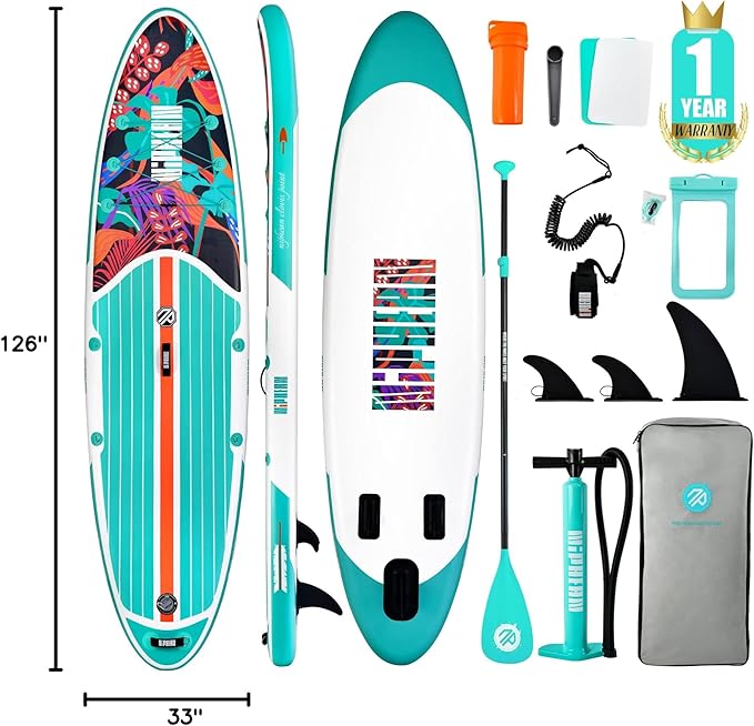 Niphean Inflatable Stand Up Paddle Board with SUP Accessories, Anti-Slip EVA Deck, 10’6’’ Inflatable Paddle Boards for Adults & Youth of All Skill Levels - The Vitality Estate