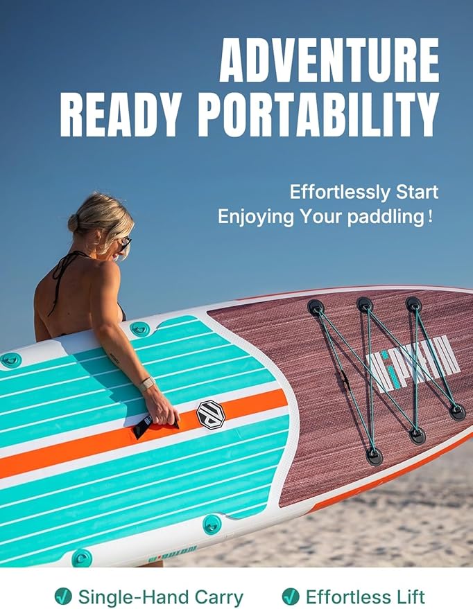 Niphean Inflatable Stand Up Paddle Board with SUP Accessories, Anti-Slip EVA Deck, 10’6’’ Inflatable Paddle Boards for Adults & Youth of All Skill Levels - The Vitality Estate