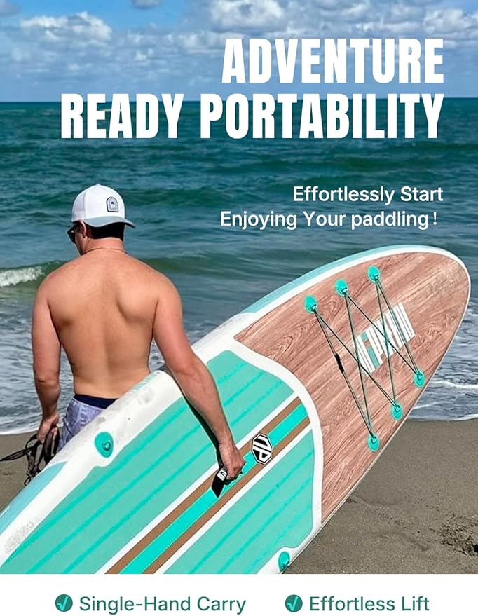 Niphean Inflatable Stand Up Paddle Board with SUP Accessories, Anti-Slip EVA Deck, 10’6’’ Inflatable Paddle Boards for Adults & Youth of All Skill Levels - The Vitality Estate