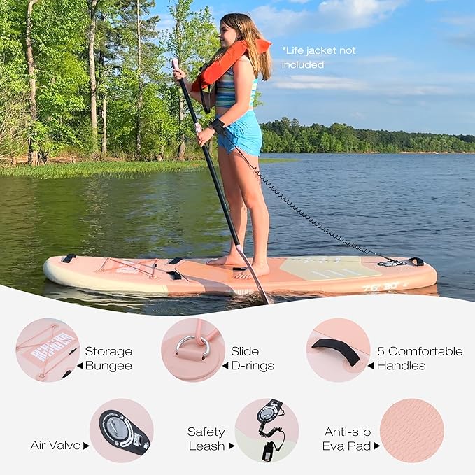 Niphean Inflatable Stand Up Paddle Board with SUP Accessories, Anti-Slip EVA Deck, 10’6’’ Inflatable Paddle Boards for Adults & Youth of All Skill Levels - The Vitality Estate