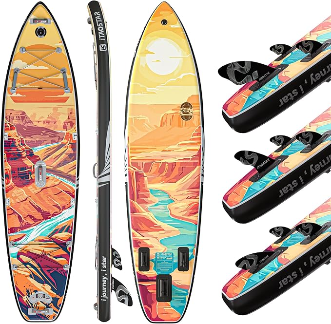 Novelty 11'6" x 35" Extra Wide SUP for Enhanced Stability - Inflatable Stand Up Paddle Board - Premium Paddle Board Kit for Adults & Youth - All Skill Levels - Includes SUP Accessories - The Vitality Estate
