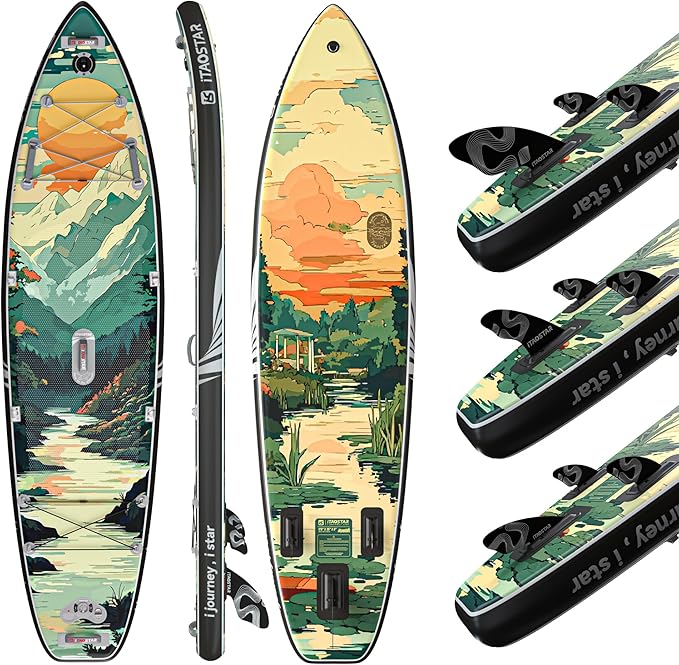 Novelty 11'6" x 35" Extra Wide SUP for Enhanced Stability - Inflatable Stand Up Paddle Board - Premium Paddle Board Kit for Adults & Youth - All Skill Levels - Includes SUP Accessories - The Vitality Estate