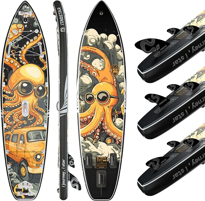 Novelty 11'6" x 35" Extra Wide SUP for Enhanced Stability - Inflatable Stand Up Paddle Board - Premium Paddle Board Kit for Adults & Youth - All Skill Levels - Includes SUP Accessories - The Vitality Estate