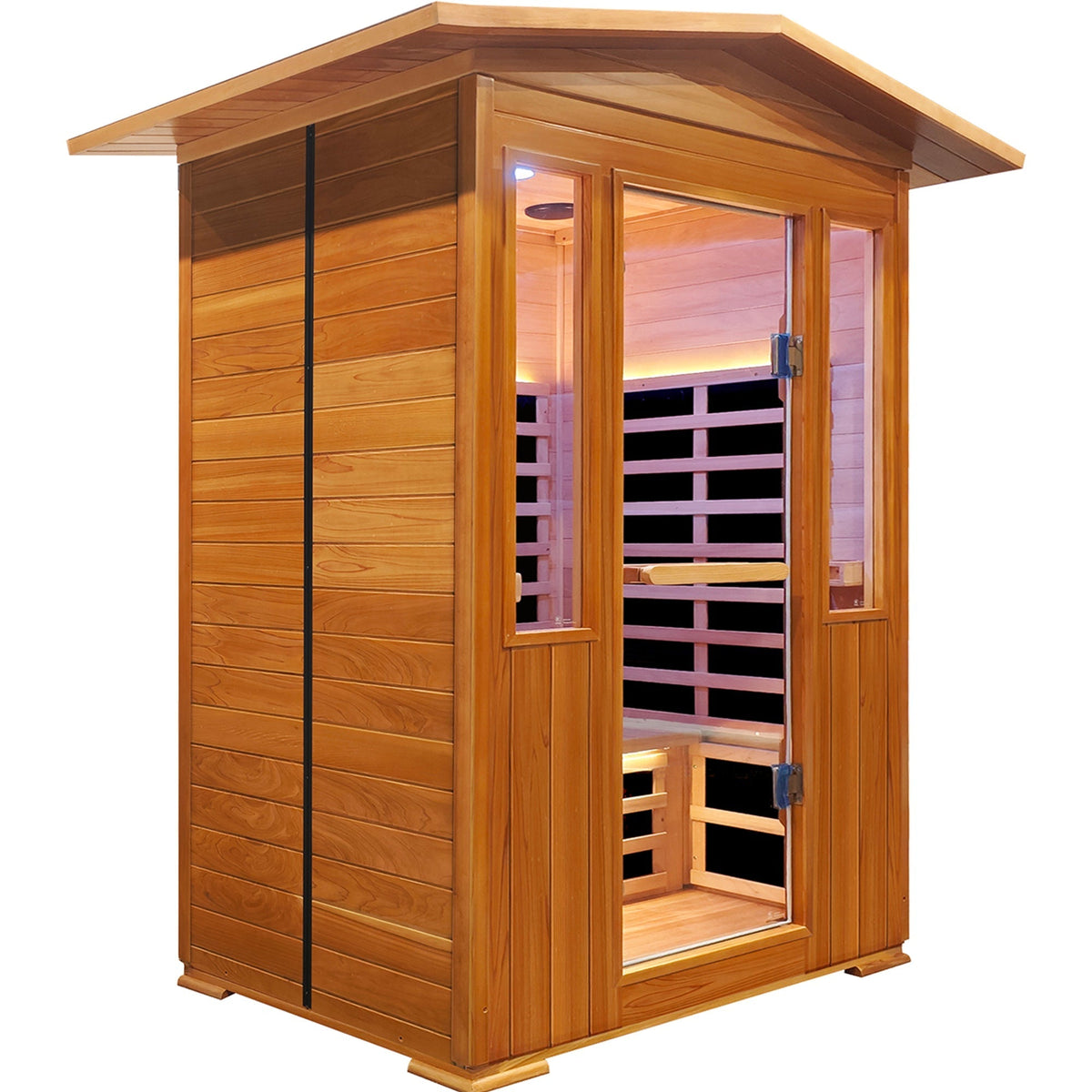 Outdoor Double Red Cedar Far Infrared Sauna Room - The Vitality Estate