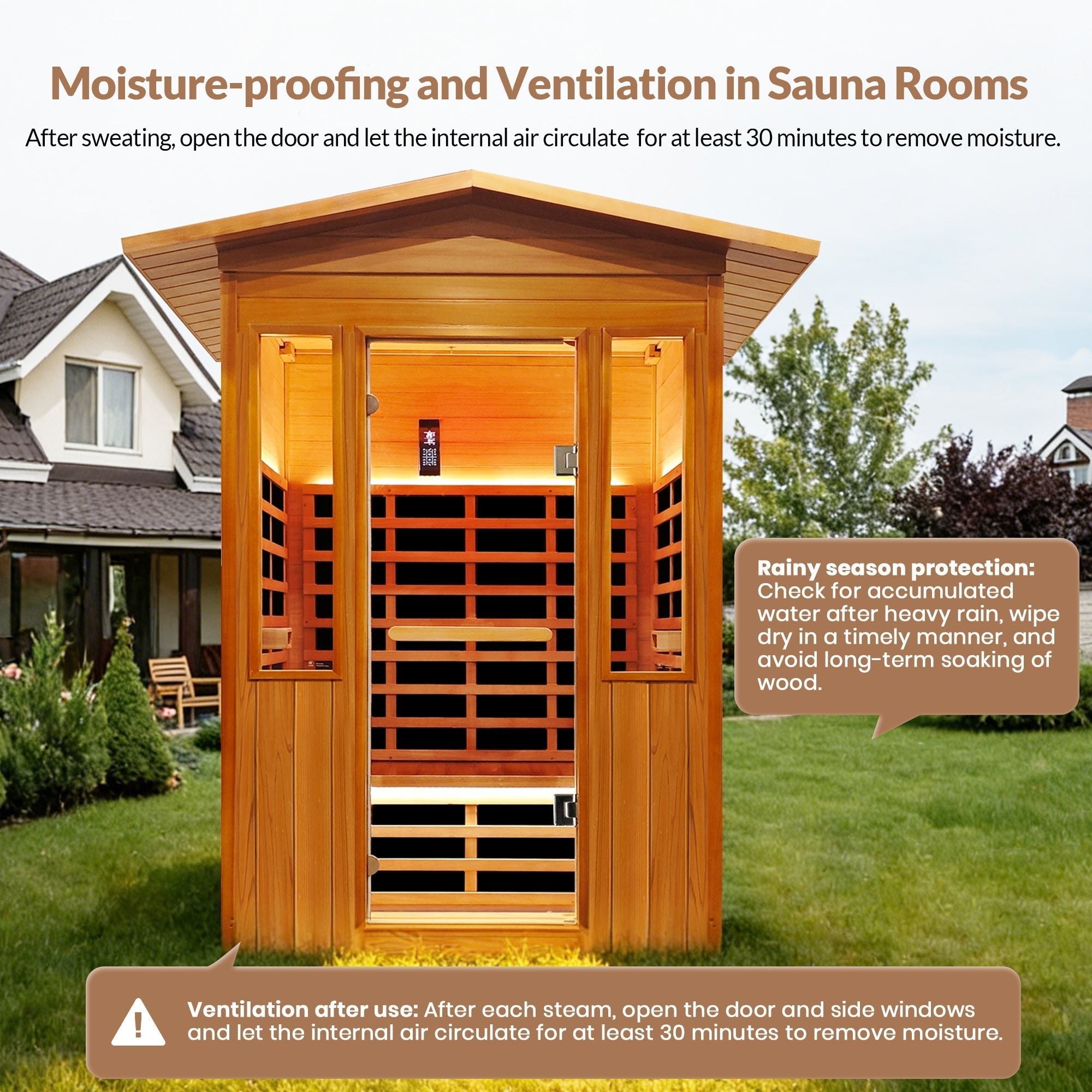 Outdoor Double Red Cedar Far Infrared Sauna Room - The Vitality Estate