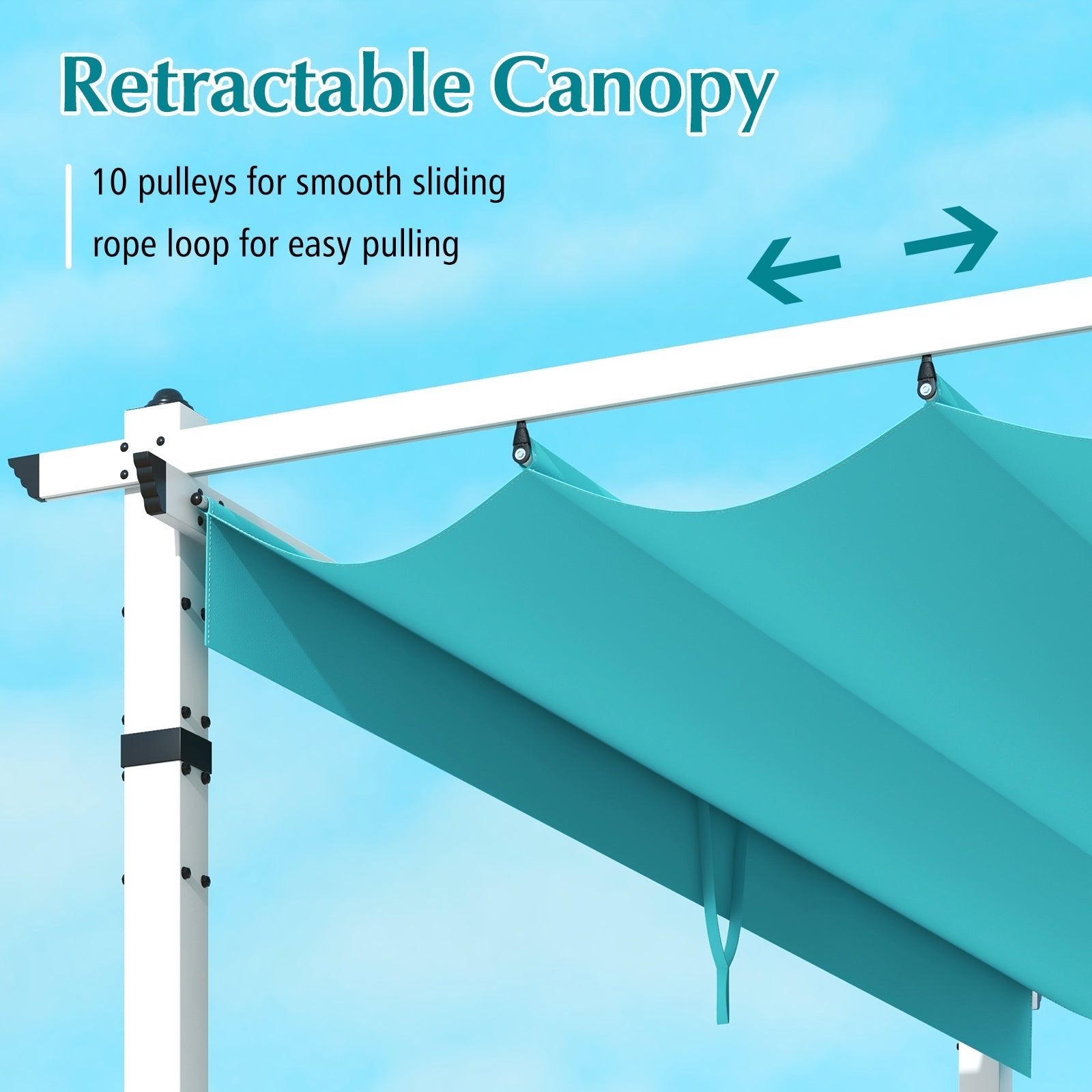 Outdoor Pergola with Retractable Canopy and Aluminum Frame - The Vitality Estate