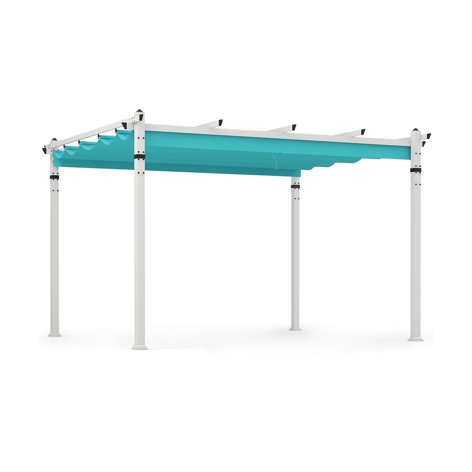 Outdoor Pergola with Retractable Canopy and Aluminum Frame - The Vitality Estate