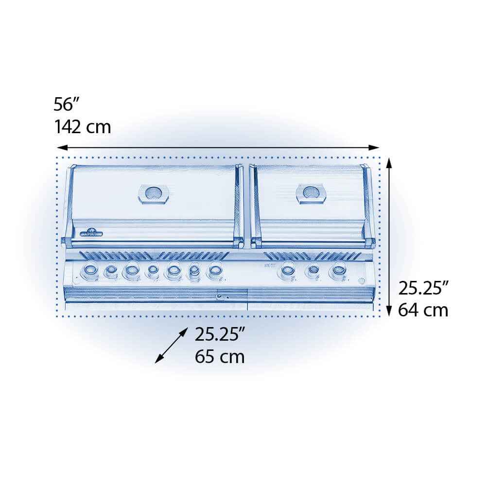 Patio Elegance Gas Grill - Built-in Prestige PRO™ 825 with Infrared Rear Burner - The Vitality Estate