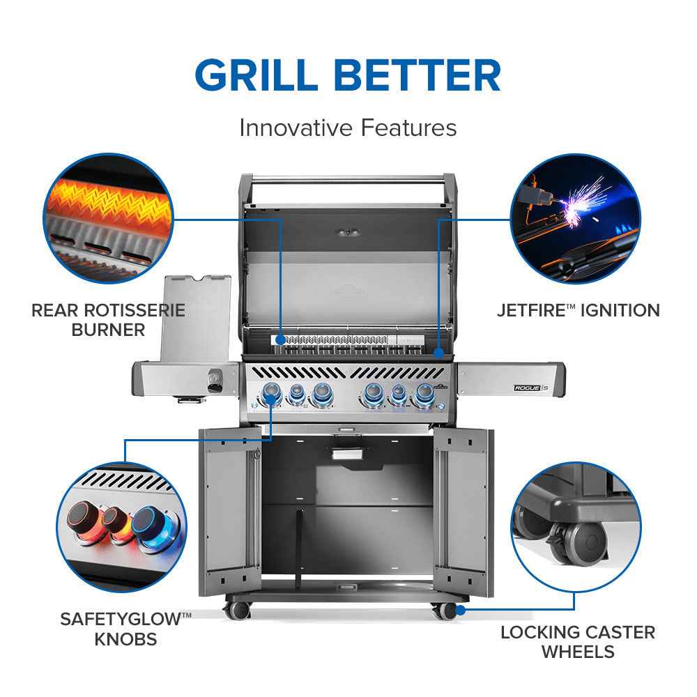 Patio Elegance Gas Grill Rogue PRO‑S 525 RSIB with Infrared Side and Rear Burners - The Vitality Estate